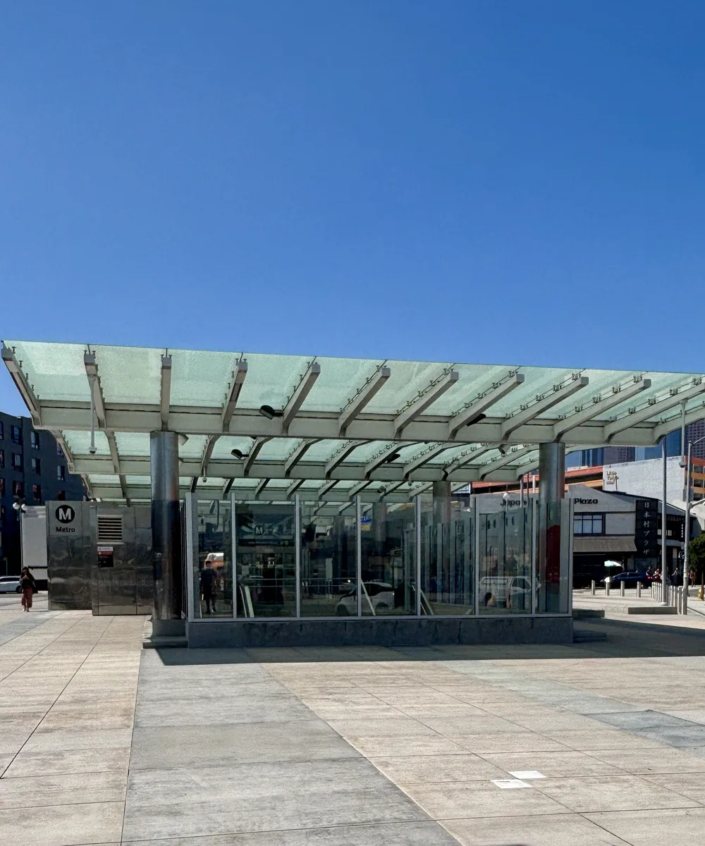 Street-level entrance to the Little Tokyo Arts District Metro station